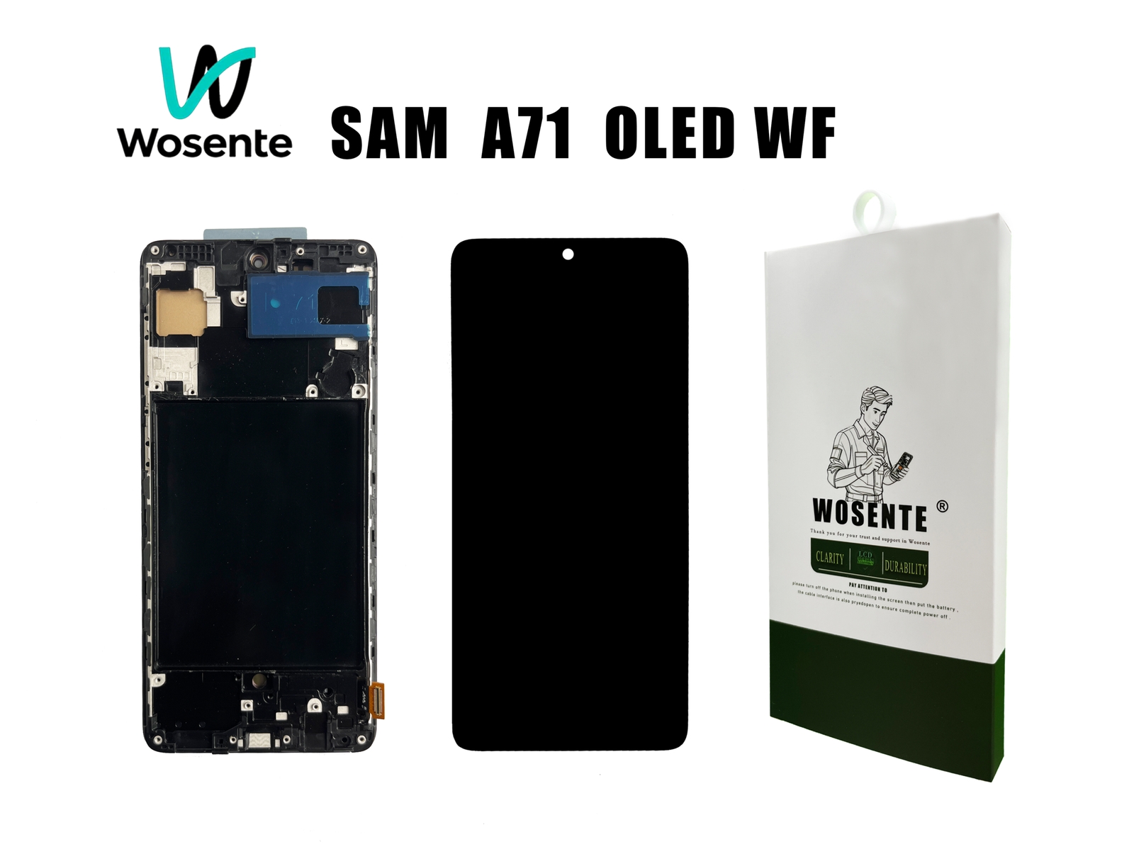 A71 OLED LCD SCREEN WITH FRAME + Digitizer Assembly for SAMSUNG A71 - Image 1