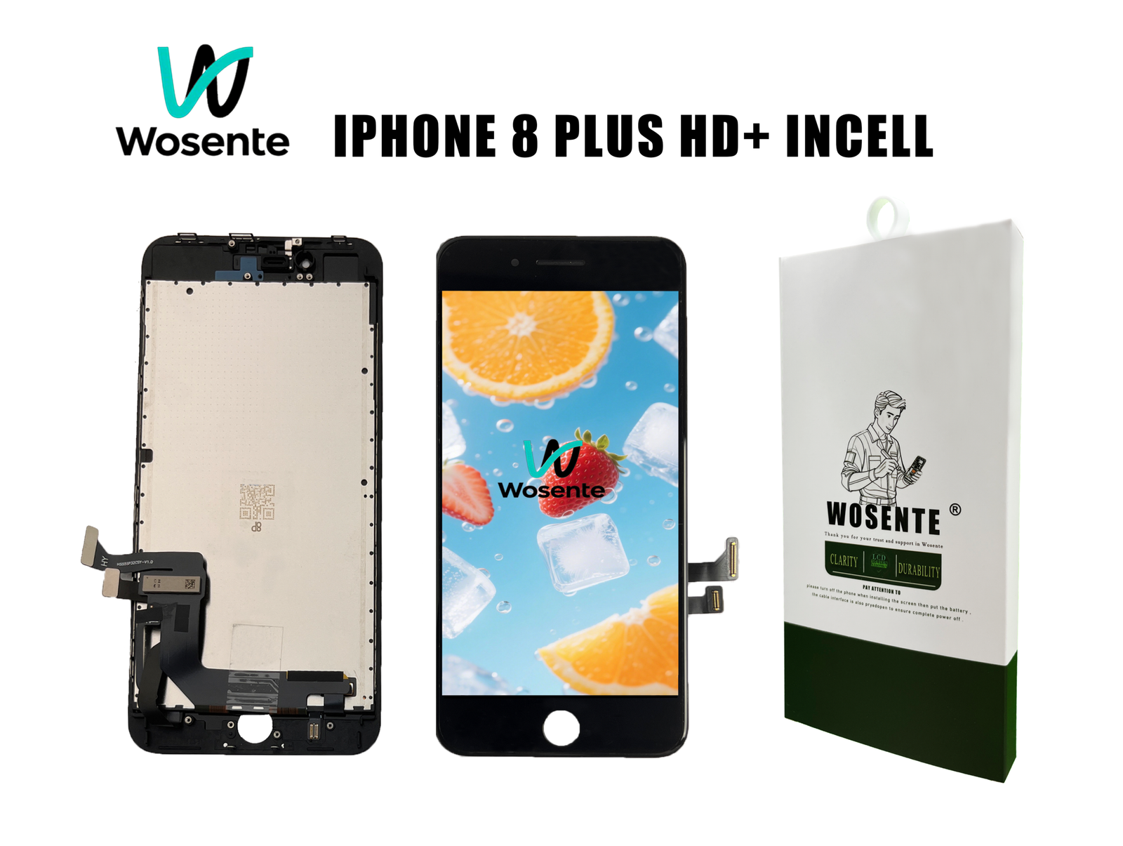IPHONE 8 PLUS HD+ OLED LCD Screen + Digitizer Assembly for IPHONE 8 PLUS HD+ INCELL - Imagen 1